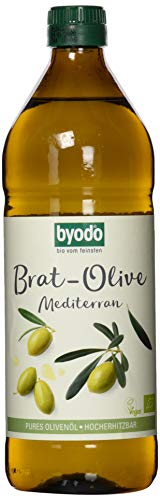 Byodo Brat-Olive Mediterran Bio-Olivenöl – 100% Pur, Hocherhitzbar für Braten & Grillen, Mediterraner Geschmack, Vegan, Ohne Zuckerzusatz, 0,75 l