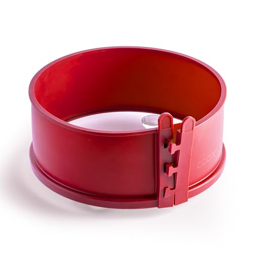coox Springform mit Glas-Servierplatte und Glasfüßen Ø 18 cm in Rot - Perfektes Backen und Servieren in einem!