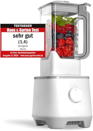 SPRINGLANE Hochleistungsmixer Hanno – Smoothie Maker 2000 W 32000 U/min mit Selbstreinigungsfunktion – inkl. Rezeptheft & Stößel