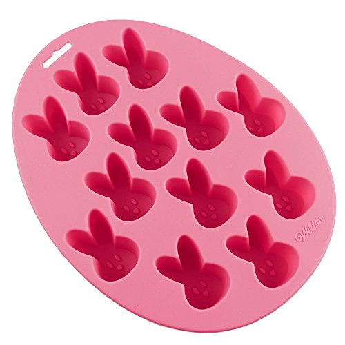 Wilton Silikonform aus Mini Kaninchen zur Erstellung von süßen Mini Kaninchen-Leckereien, Mini-Kuchen und Torten besonders schön für Ostern, 23x3 cm