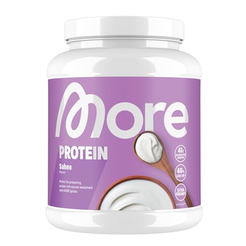 MORE Protein, Sahne, 600 g, Mix aus Whey Konzentrat und Casein ideal zum Muskelaufbau und -erhalt, mit Laktase, geprüfte Qualität - made in Germany