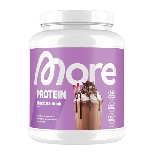 MORE Protein, Trinkschokolade, 600 g, Mix aus Whey Konzentrat und Casein ideal zum Muskelaufbau und -erhalt, mit Laktase, geprüfte Qualität - made in Germany