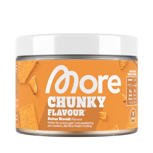 MORE Chunky Flavour, Butterkeks, 150 g, vegan, Geschmackspulver zum Süßen, ohne viel Zucker und Kalorien, mit Inulin und Laktase, geprüfte Qualität - made in Germany