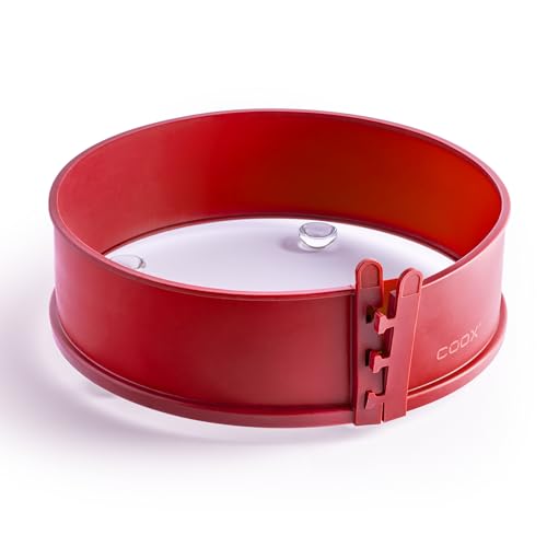 coox Springform mit Glas-Servierplatte und Glasfüßen Ø 26 cm in Rot - Perfektes Backen und Servieren in einem!