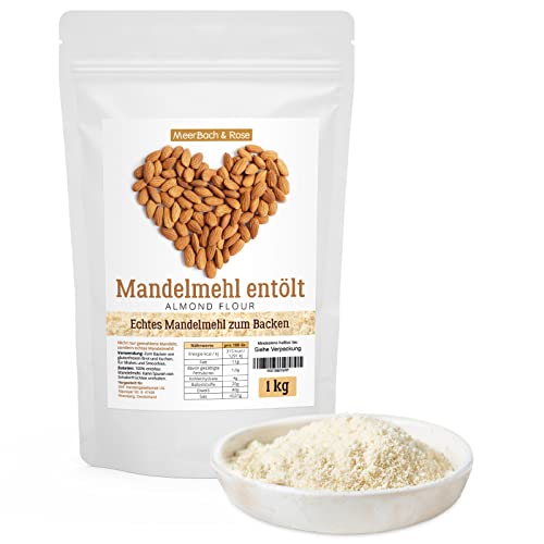 Mandelmehl entölt, 1kg echtes Mandelmehl aus spanischen Mandeln zum Backen, vegan und glutenfrei, 1kg proteinreiches Almond Flour*