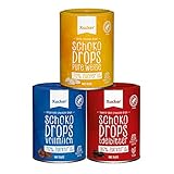 Xucker Schoko-Drops Schokolade mit Xylit - Zuckerreduzierte Schokolade mit Xylit Zuckerersatz I Chocolate Drops zum Backen (Vollmilch/weiße Schokolade/Edelbitter / 3 x 200g)