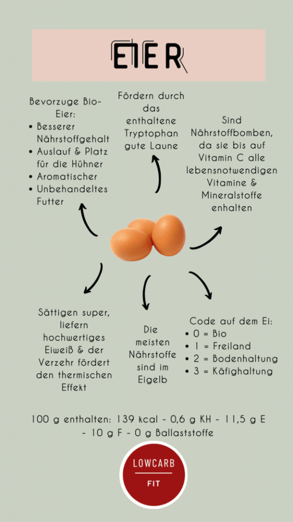 Infografik über Eier
